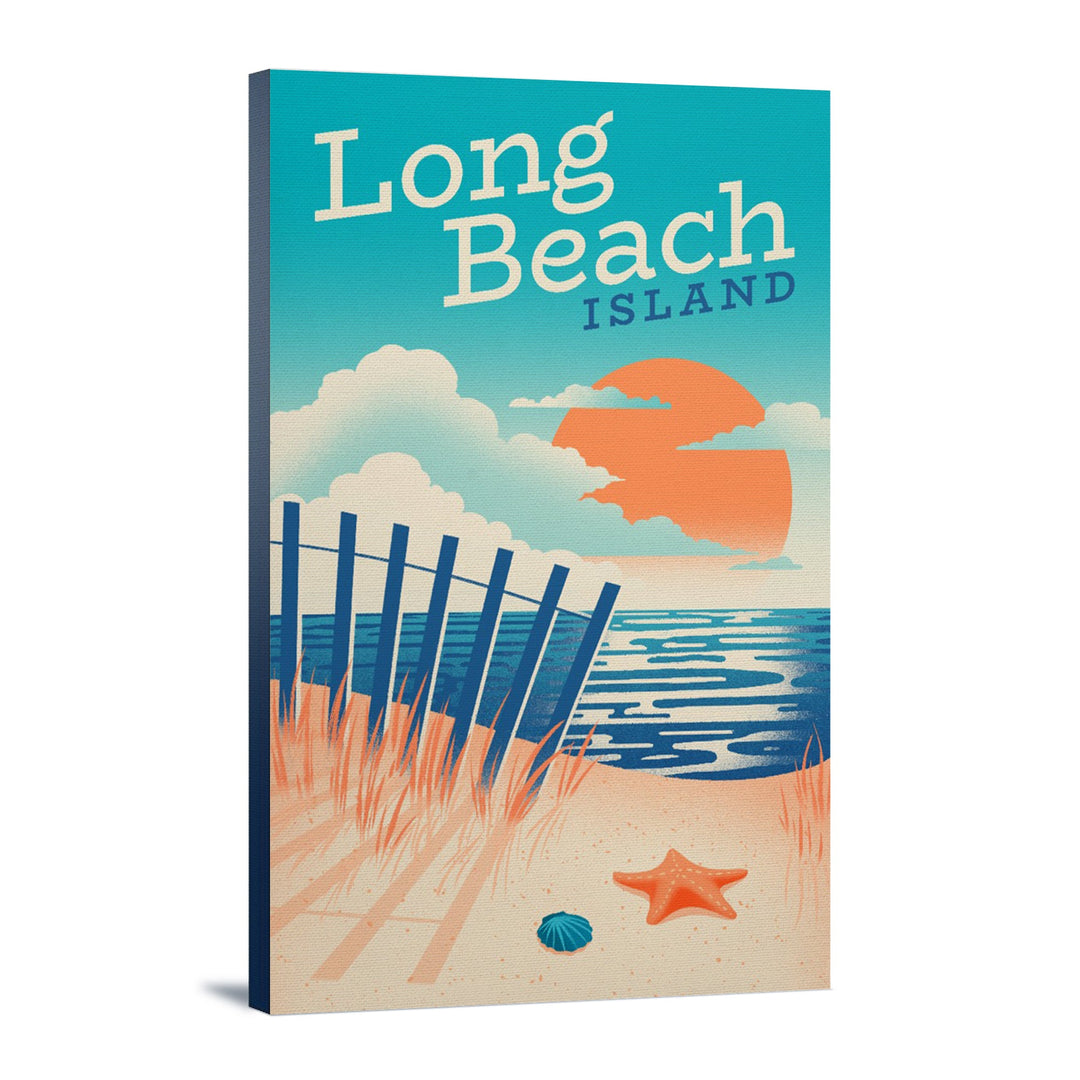 Long Beach Island, New Jersey, Sun-faded Shoreline Collection, Glowing Shore, Beach Scene, Stretched Canvas Canvas Lantern Press 12x18 Stretched Canvas 