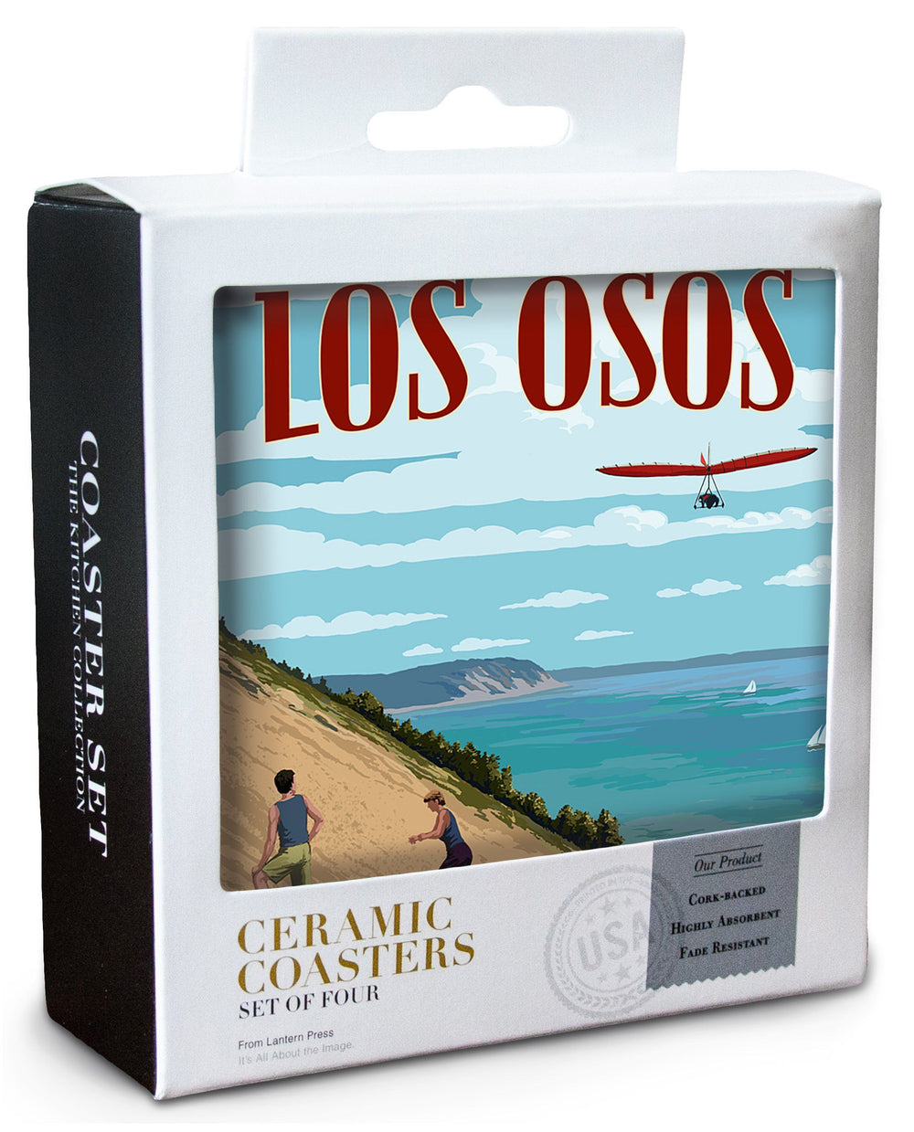 Los Osos, California, Dunes, Lantern Press Artwork, Coaster Set Coasters Lantern Press 