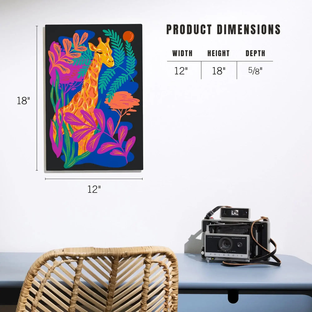 Lush Environment Collection, Giraffe and Foliage, Wood Signs and Postcards - Lantern Press