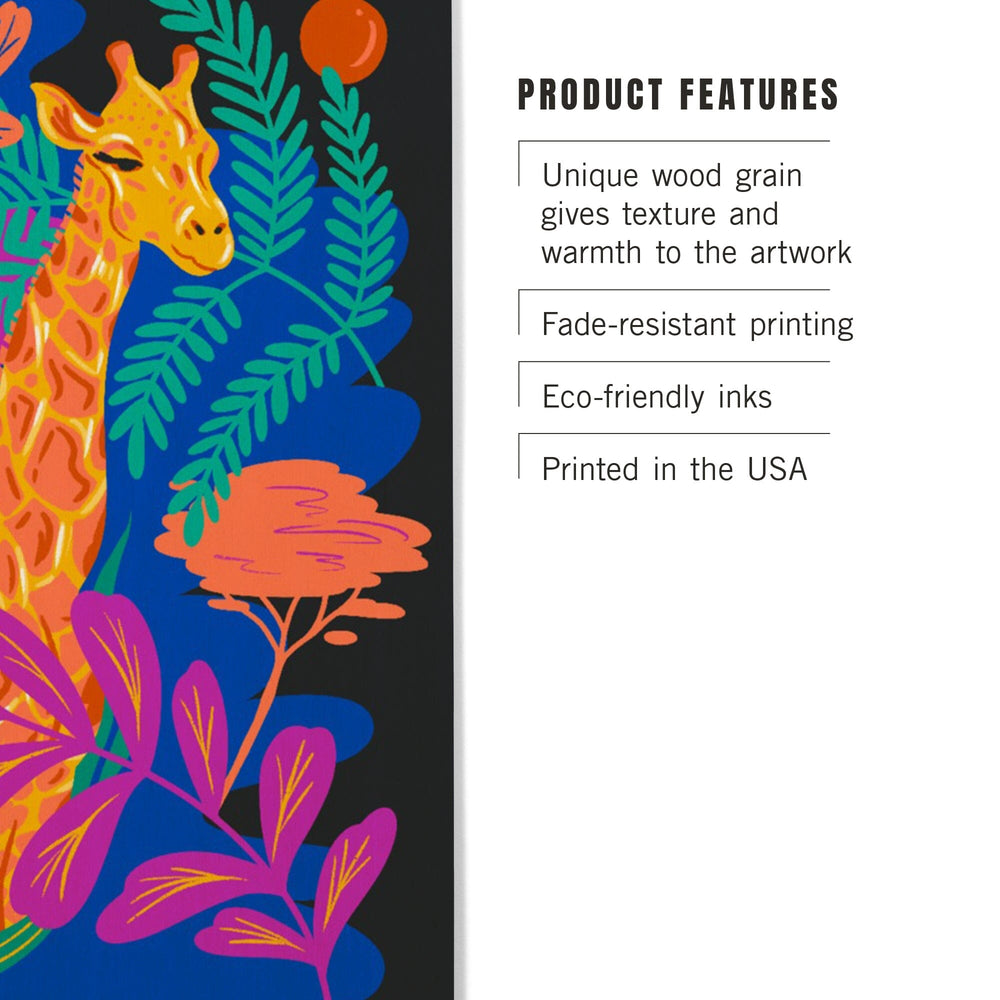Lush Environment Collection, Giraffe and Foliage, Wood Signs and Postcards Wood Lantern Press 