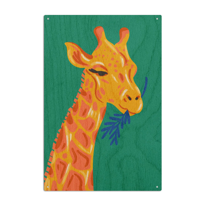 Lush Environment Collection, Giraffe Portrait, Wood Signs and Postcards Wood Lantern Press 10 x 15 Wood Sign 