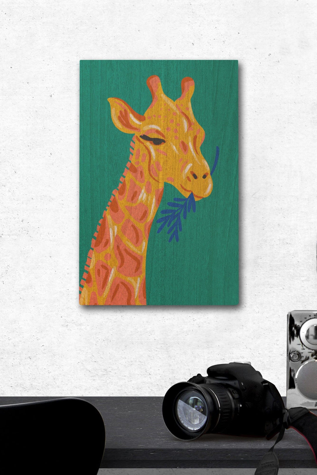 Lush Environment Collection, Giraffe Portrait, Wood Signs and Postcards Wood Lantern Press 12 x 18 Wood Gallery Print 