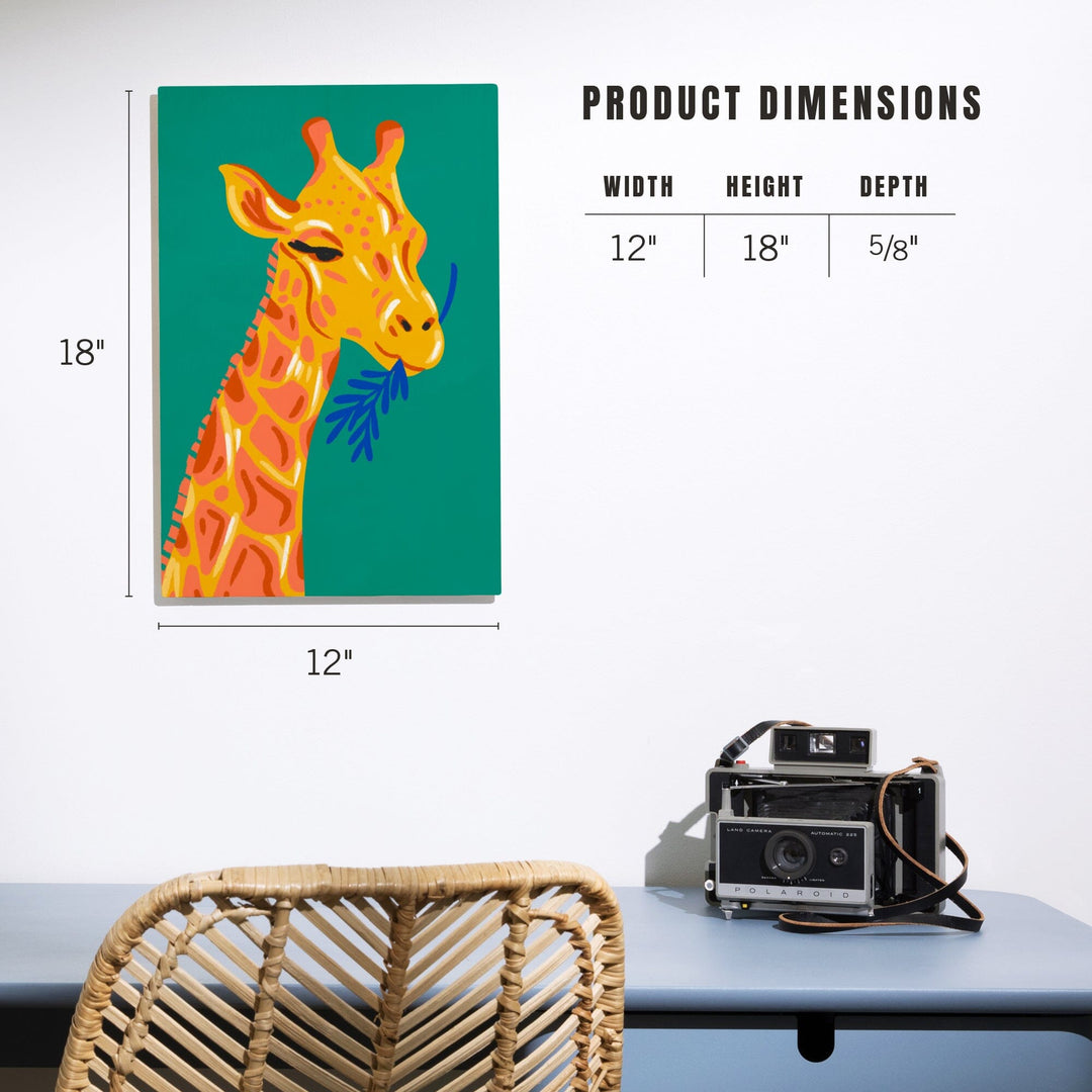 Lush Environment Collection, Giraffe Portrait, Wood Signs and Postcards Wood Lantern Press 