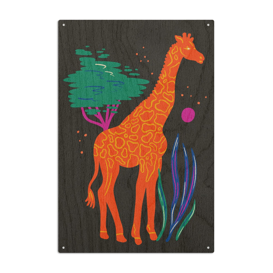 Lush Environment Collection, Giraffe, Wood Signs and Postcards Wood Lantern Press 10 x 15 Wood Sign 