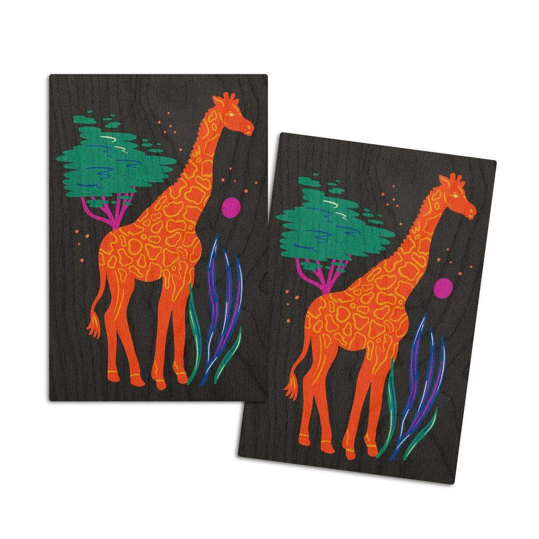 Lush Environment Collection, Giraffe, Wood Signs and Postcards Wood Lantern Press 4x6 Wood Postcard Set 