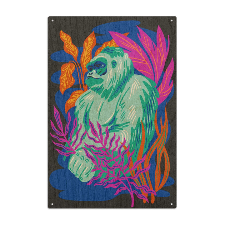 Lush Environment Collection, Gorilla and Foliage, Wood Signs and Postcards Wood Lantern Press 10 x 15 Wood Sign 