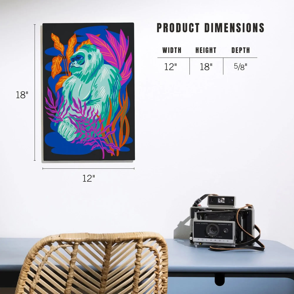 Lush Environment Collection, Gorilla and Foliage, Wood Signs and Postcards - Lantern Press