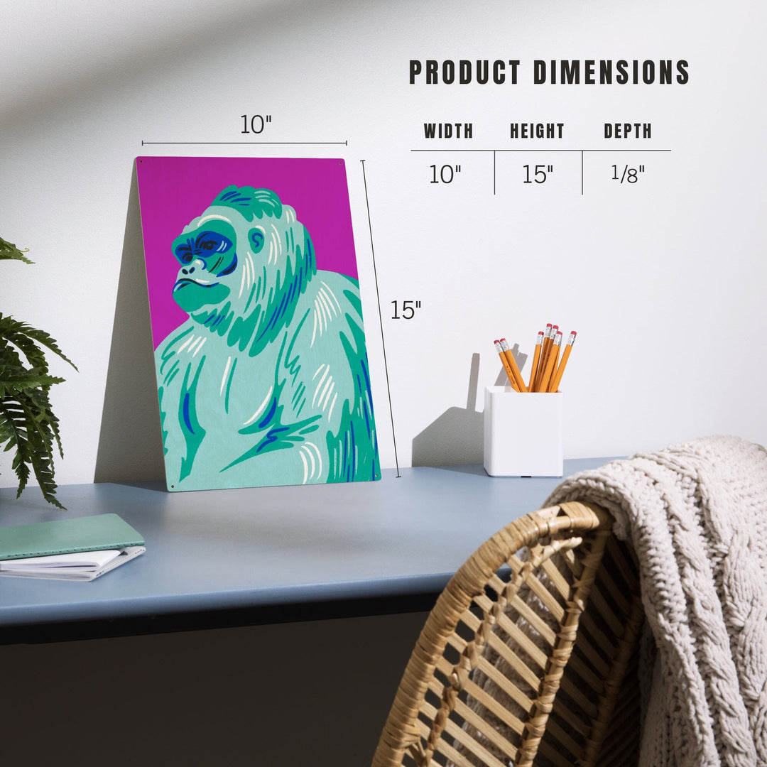 Lush Environment Collection, Gorilla Portrait, Wood Signs and Postcards Wood Lantern Press 