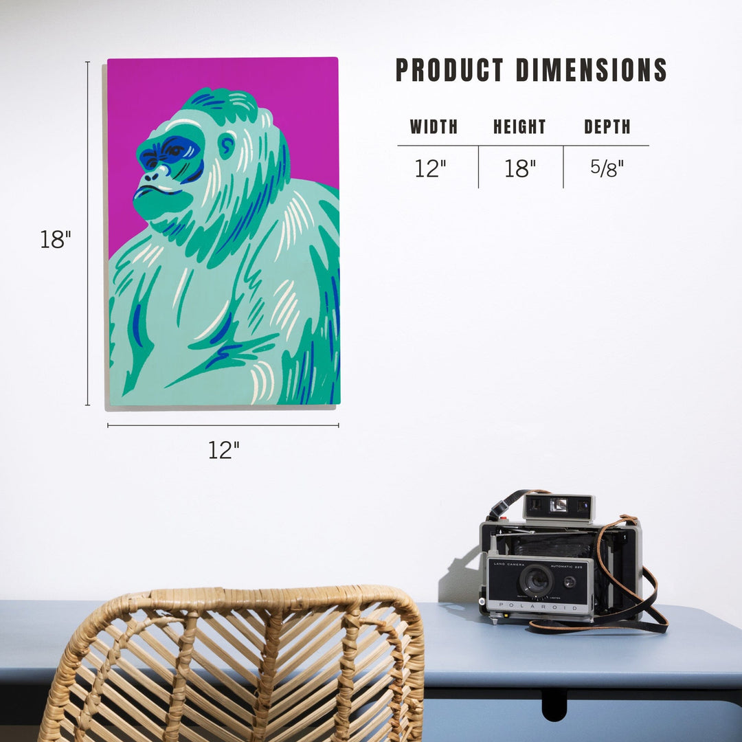 Lush Environment Collection, Gorilla Portrait, Wood Signs and Postcards Wood Lantern Press 