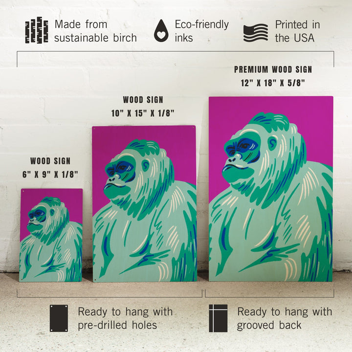 Lush Environment Collection, Gorilla Portrait, Wood Signs and Postcards - Lantern Press