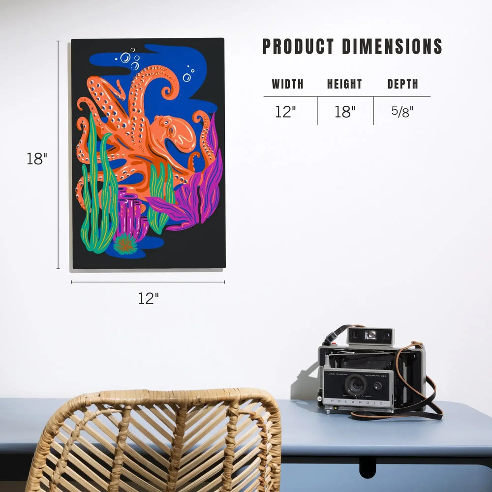 Lush Environment Collection, Octopus and Foliage, Lantern Press Artwork, Wood Signs and Postcards - Lantern Press