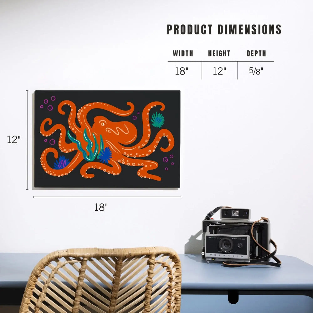 Lush Environment Collection, Octopus, Wood Signs and Postcards - Lantern Press