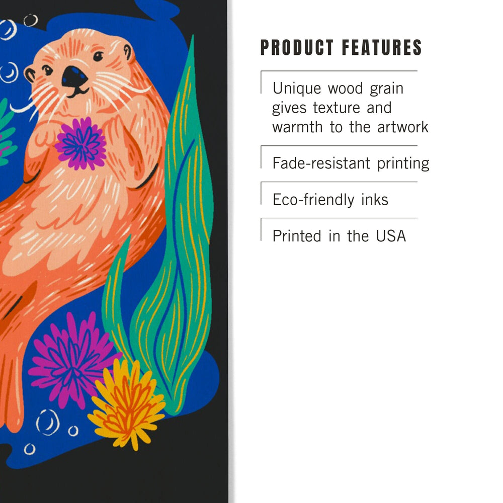 Lush Environment Collection, Sea Otter and Foliage, Wood Signs and Postcards Wood Lantern Press 
