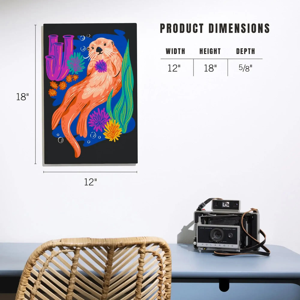 Lush Environment Collection, Sea Otter and Foliage, Wood Signs and Postcards - Lantern Press