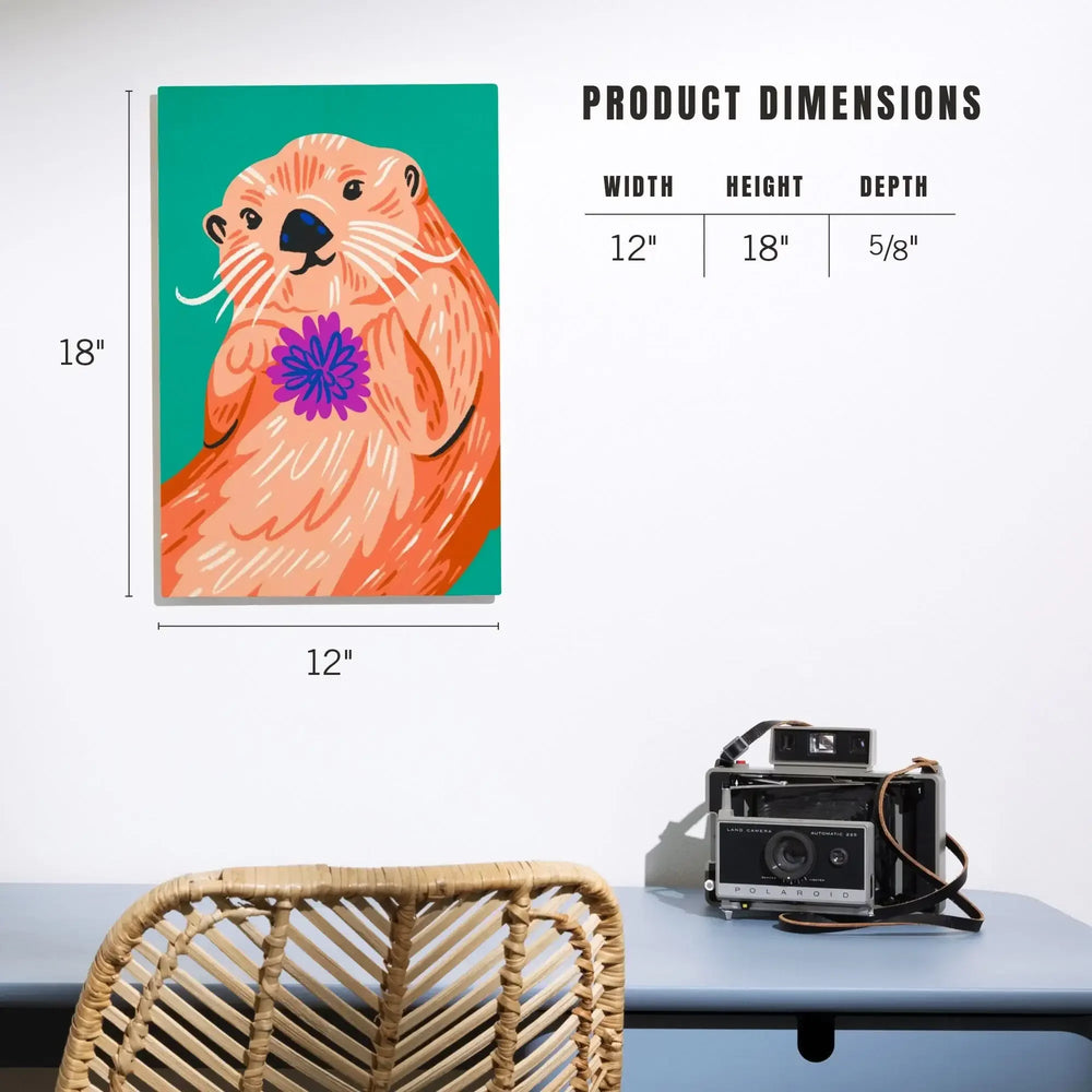 Lush Environment Collection, Sea Otter Portrait, Wood Signs and Postcards - Lantern Press