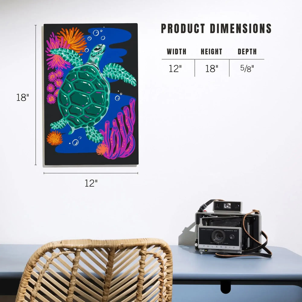 Lush Environment Collection, Sea Turtle and Foliage, Wood Signs and Postcards - Lantern Press