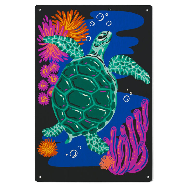 Lush Environment Collection, Sea Turtle and Foliage, Wood Signs and Postcards Wood Lantern Press 