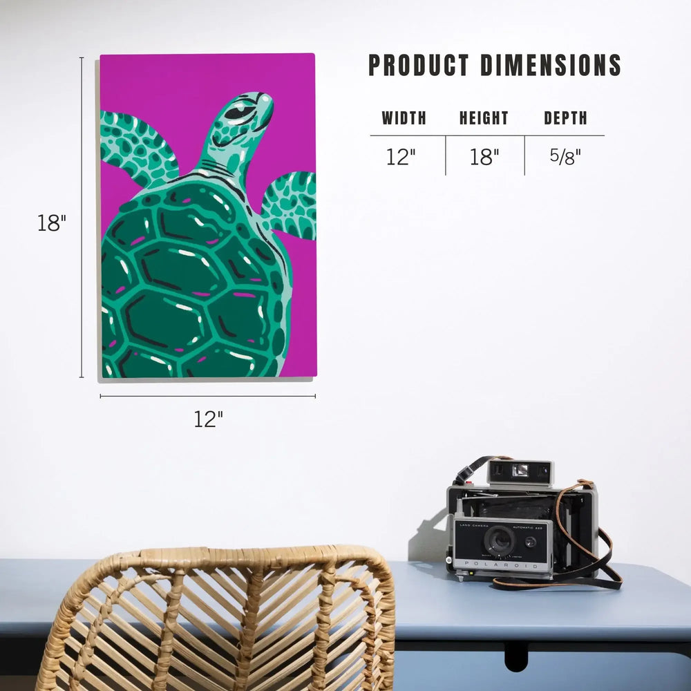 Lush Environment Collection, Sea Turtle Portrait, Wood Signs and Postcards - Lantern Press