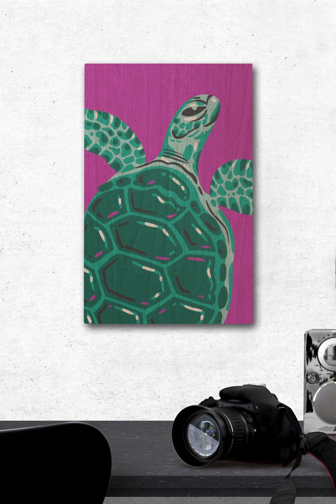 Lush Environment Collection, Sea Turtle Portrait, Wood Signs and Postcards Wood Lantern Press 12 x 18 Wood Gallery Print 