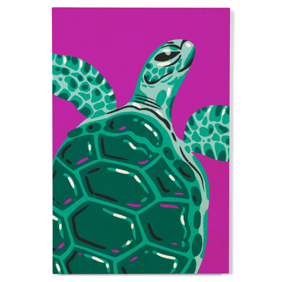Lush Environment Collection, Sea Turtle Portrait, Wood Signs and Postcards Wood Lantern Press 