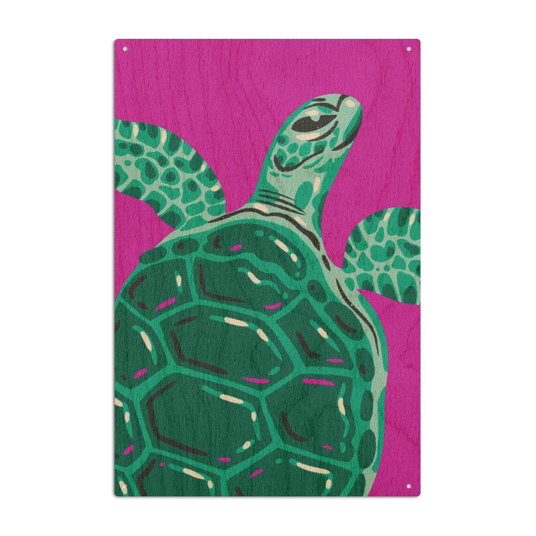 Lush Environment Collection, Sea Turtle Portrait, Wood Signs and Postcards Wood Lantern Press 6x9 Wood Sign 