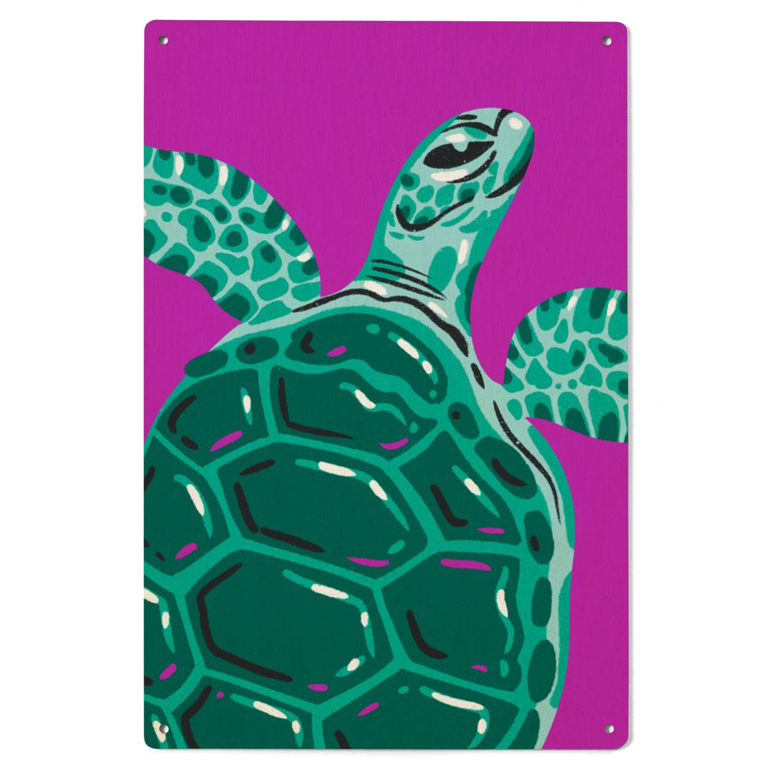 Lush Environment Collection, Sea Turtle Portrait, Wood Signs and Postcards Wood Lantern Press 