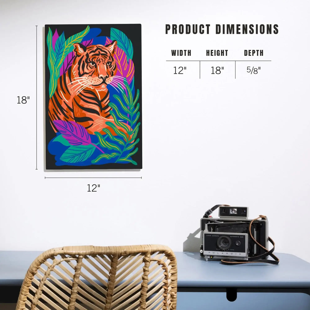 Lush Environment Collection, Tiger and Foliage, Wood Signs and Postcards - Lantern Press