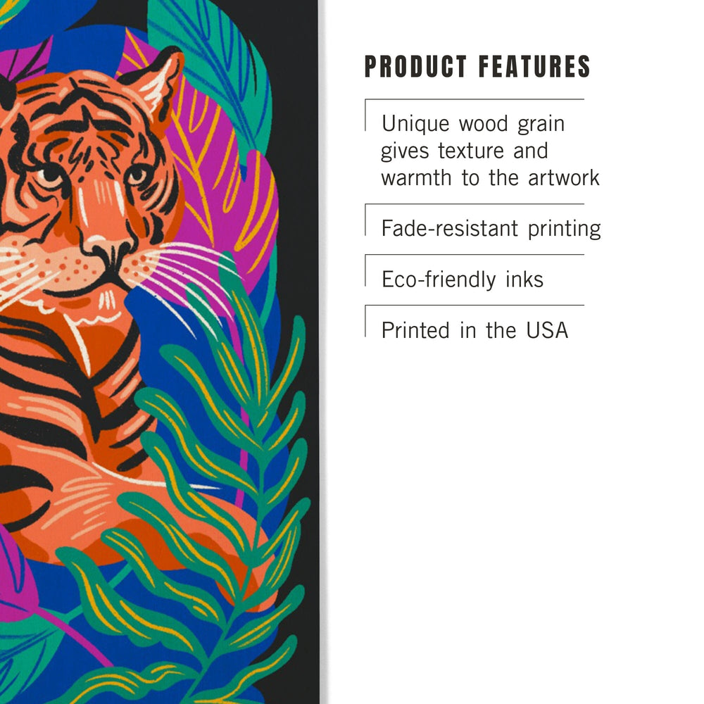 Lush Environment Collection, Tiger and Foliage, Wood Signs and Postcards Wood Lantern Press 