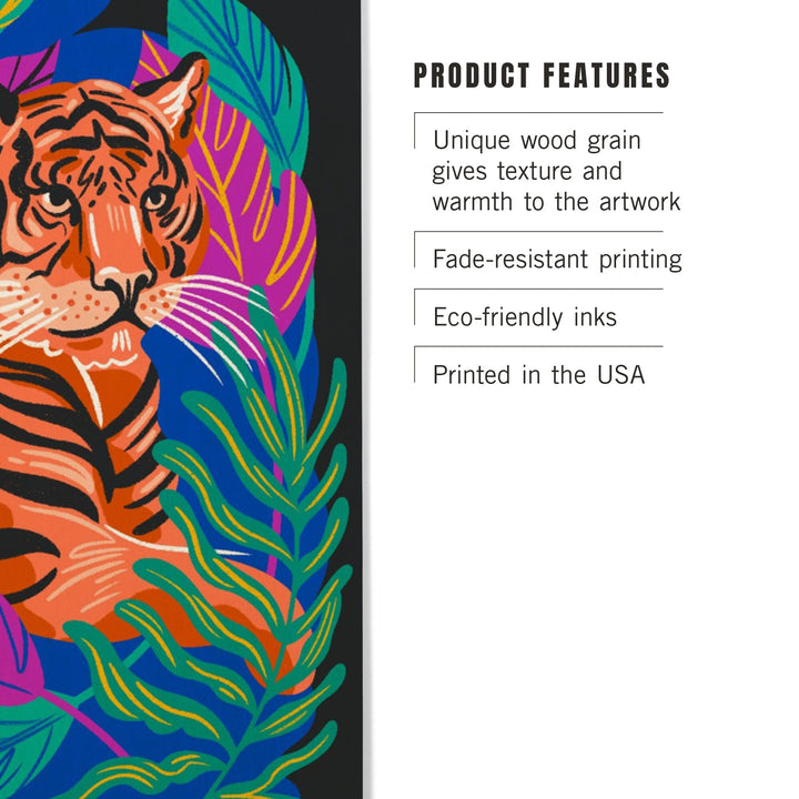 Lush Environment Collection, Tiger and Foliage, Wood Signs and Postcards Wood Lantern Press 