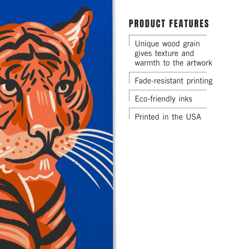 Lush Environment Collection, Tiger Portrait, Wood Signs and Postcards Wood Lantern Press 