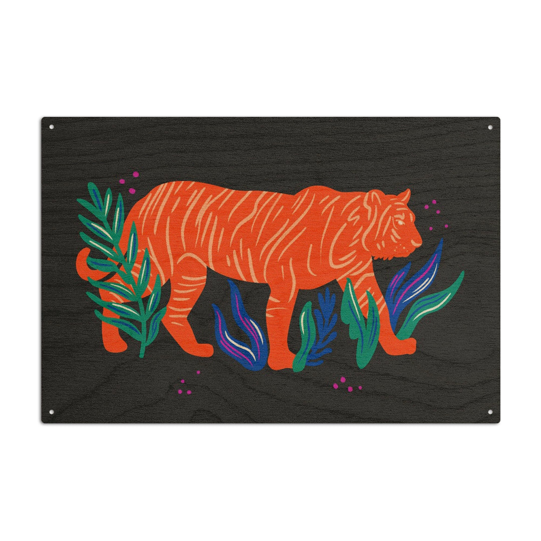 Lush Environment Collection, Tiger, Wood Signs and Postcards Wood Lantern Press 6x9 Wood Sign 