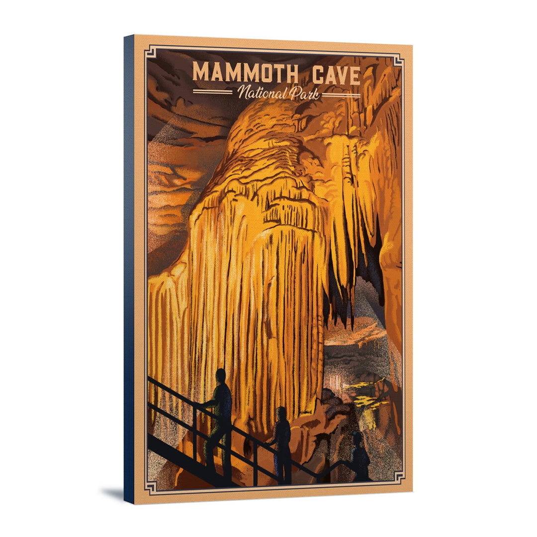 Mammoth Cave National Park, Kentucky, Lithograph, Lantern Press Artwork, Stretched Canvas Canvas Lantern Press 12x18 Stretched Canvas 