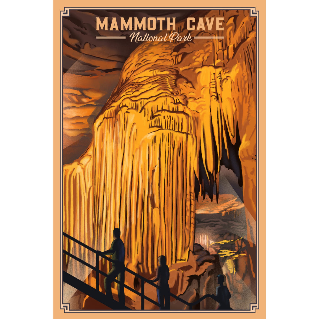 Mammoth Cave National Park, Kentucky, Lithograph, Lantern Press Artwork, Stretched Canvas Canvas Lantern Press 