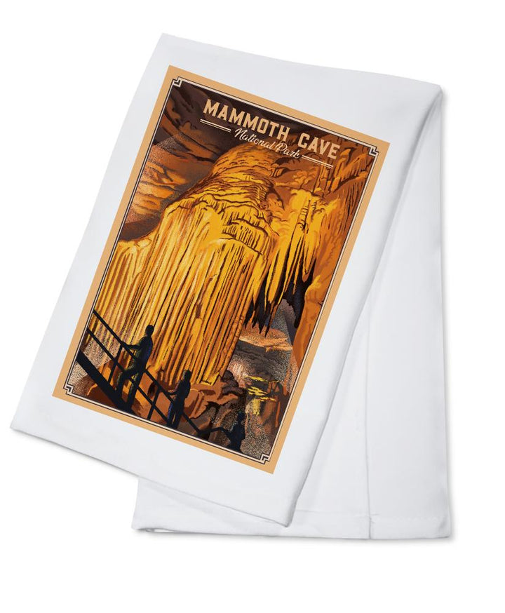 Mammoth Cave National Park, Kentucky, Lithograph, Lantern Press Artwork, Towels and Aprons Kitchen Lantern Press Cotton Towel 
