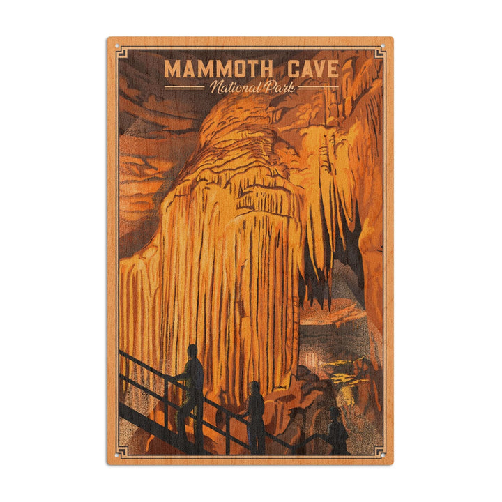 Mammoth Cave National Park, Kentucky, Lithograph, Lantern Press Artwork, Wood Signs and Postcards Wood Lantern Press 10 x 15 Wood Sign 