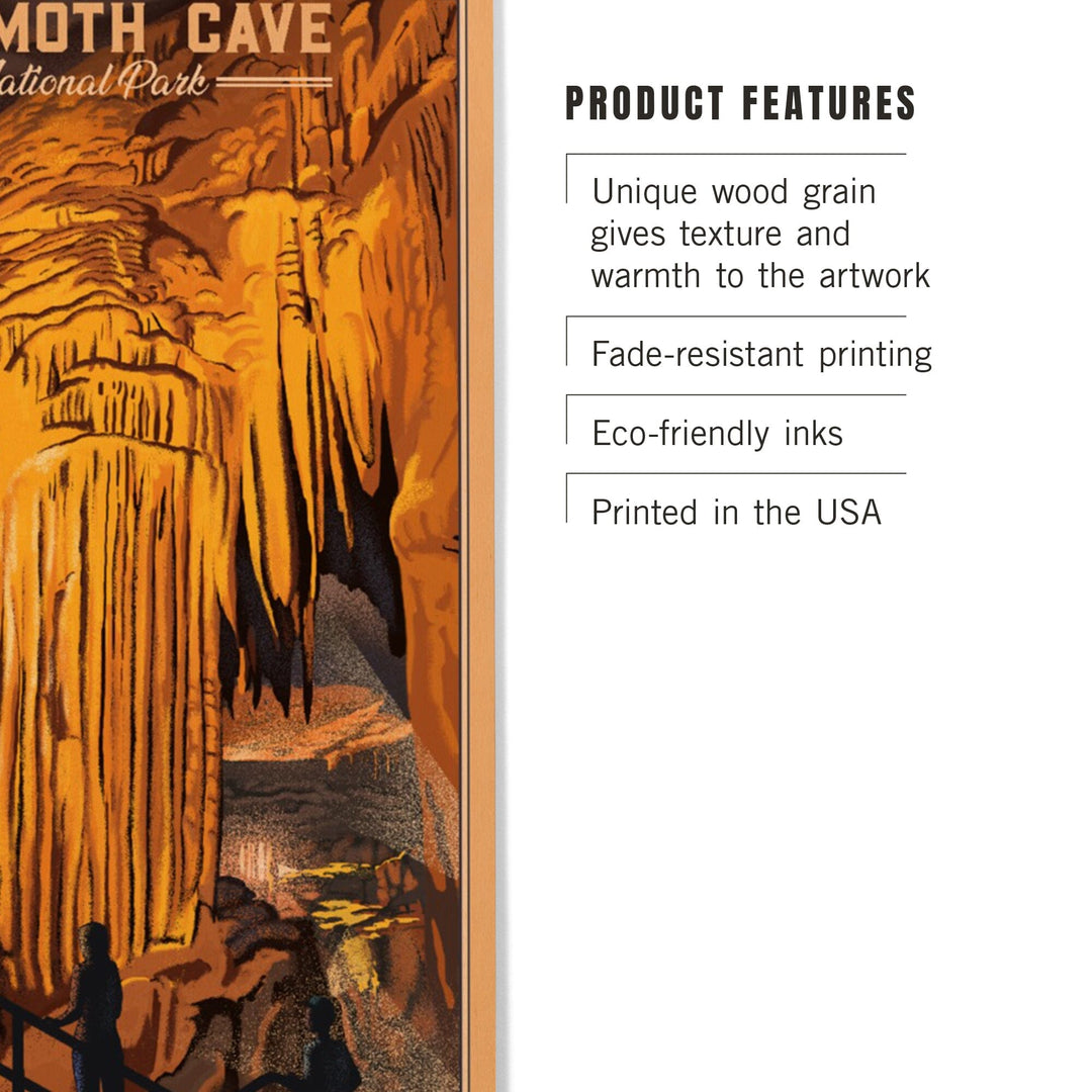Mammoth Cave National Park, Kentucky, Lithograph, Lantern Press Artwork, Wood Signs and Postcards Wood Lantern Press 