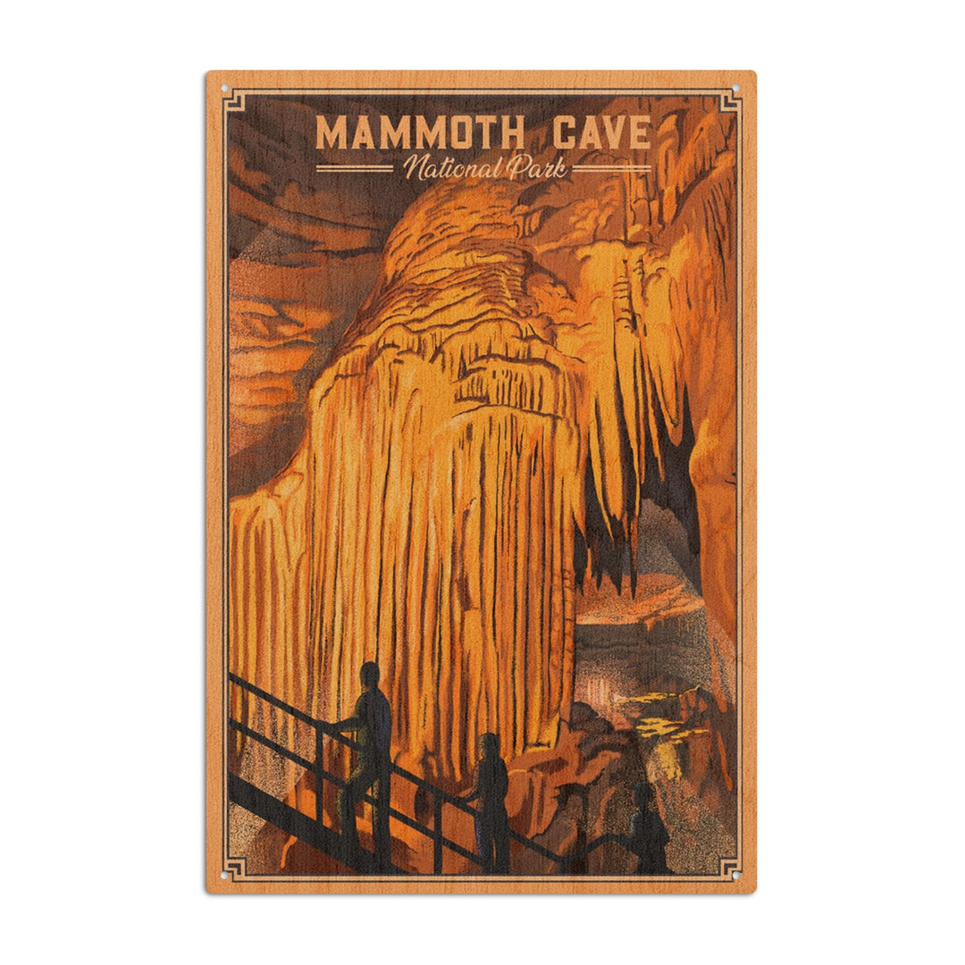 Mammoth Cave National Park, Kentucky, Lithograph, Lantern Press Artwork, Wood Signs and Postcards Wood Lantern Press 6x9 Wood Sign 