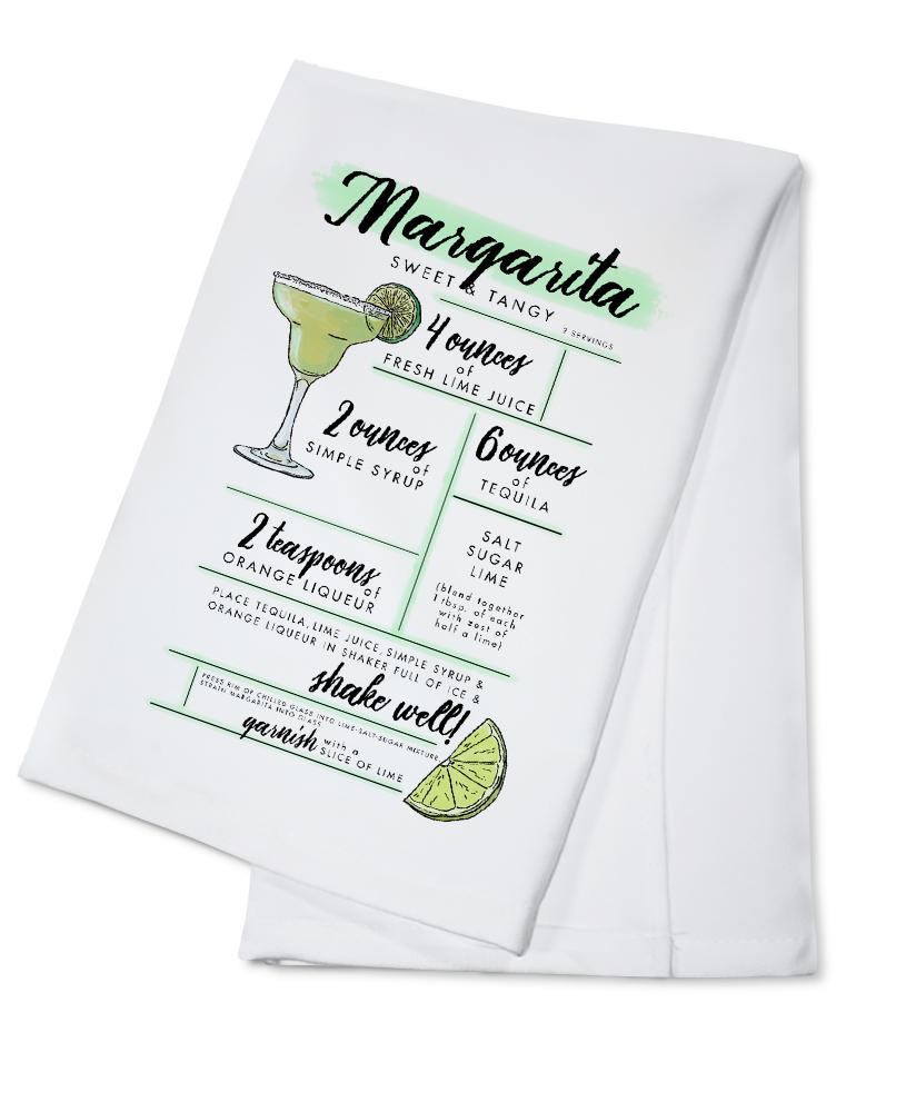 Margarita, Cocktail Recipe, Lantern Press Artwork, Towels and Aprons Kitchen Lantern Press Cotton Towel 