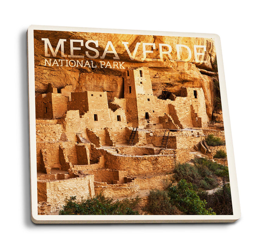 Mesa Verde National Park, Colorado, Cliff Palace Photograph, Coaster Set Coasters Lantern Press 