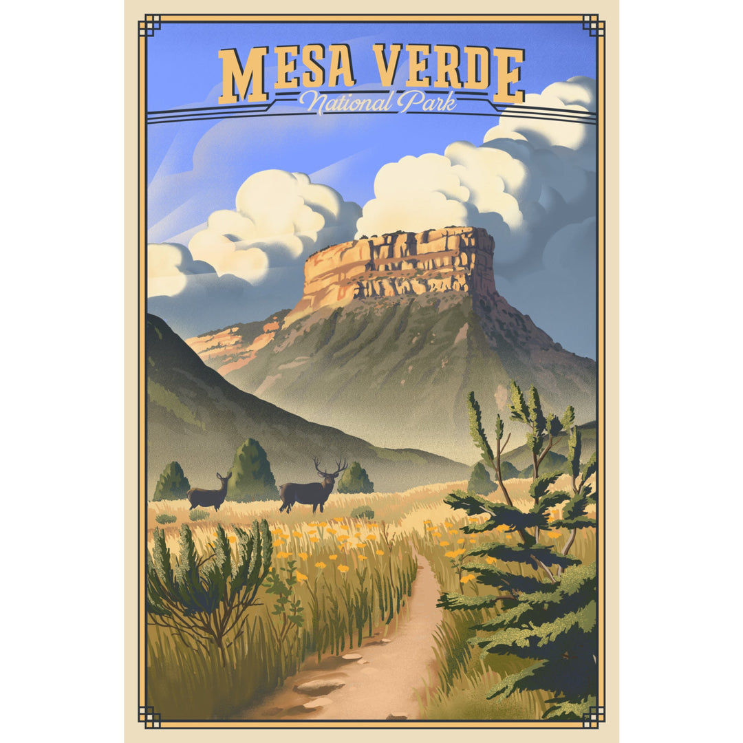Mesa Verde National Park, Colorado, Lithograph, Lantern Press Artwork, Stretched Canvas Canvas Lantern Press 