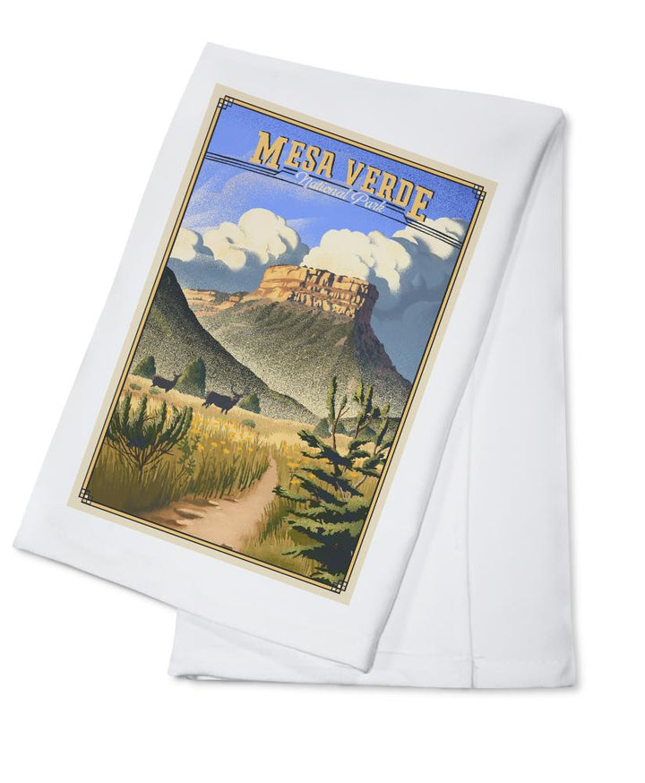 Mesa Verde National Park, Colorado, Lithograph, Lantern Press Artwork, Towels and Aprons Kitchen Lantern Press 