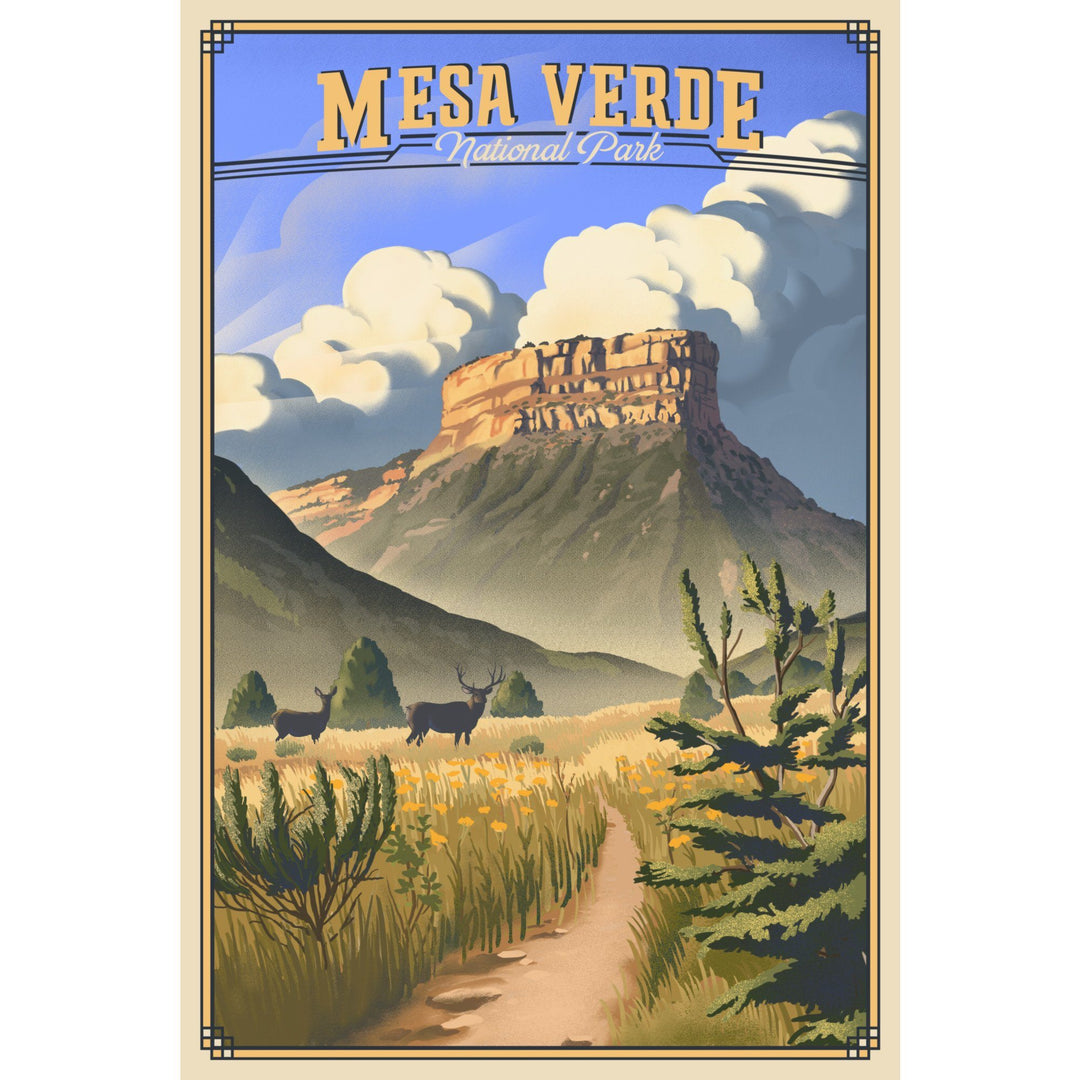 Mesa Verde National Park, Colorado, Lithograph, Lantern Press Artwork, Towels and Aprons Kitchen Lantern Press 