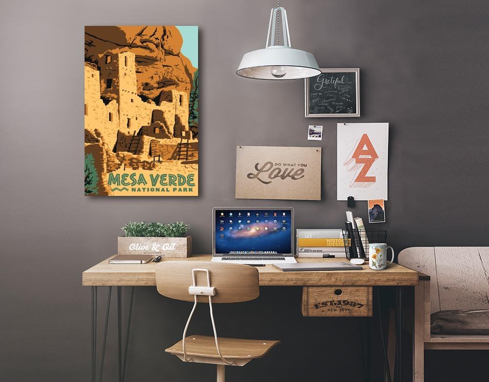 Mesa Verde National Park, Explorer Series, Lantern Press Artwork, Stretched Canvas Canvas Lantern Press 