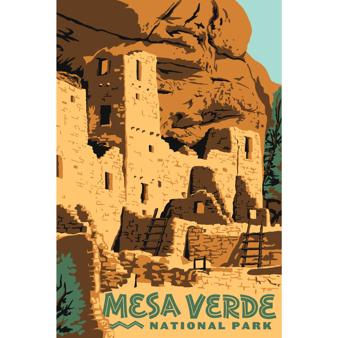 Mesa Verde National Park, Explorer Series, Lantern Press Artwork, Stretched Canvas Canvas Lantern Press 