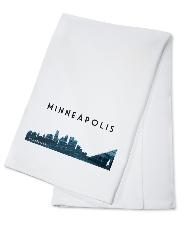 Minneapolis, Minnesota, Water Skyline, Lantern Press Artwork, Towels and Aprons Kitchen Lantern Press Cotton Towel 