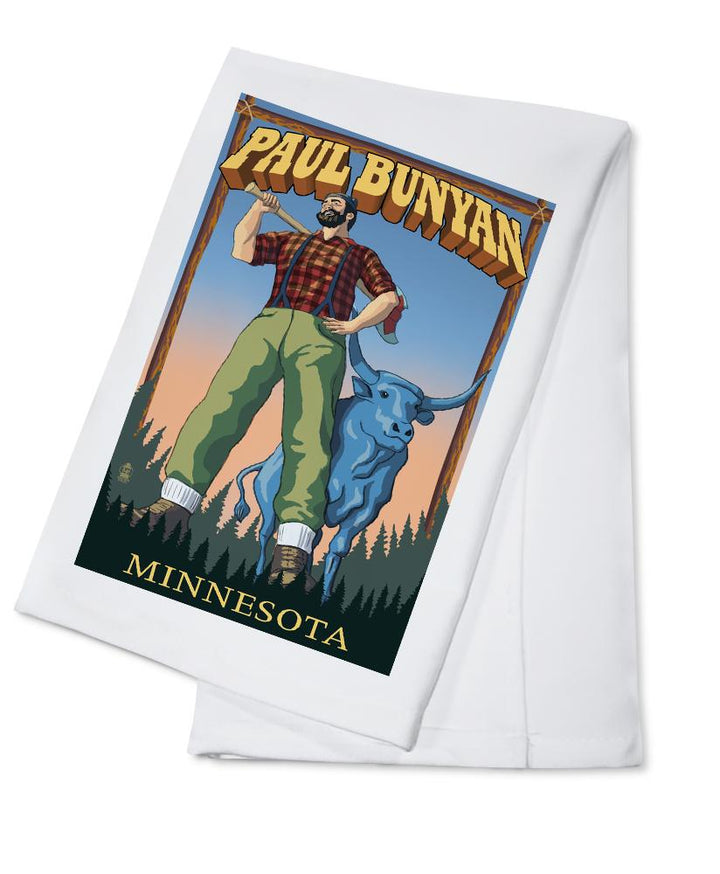 Minnesota, Paul Bunyan, Lantern Press Artwork, Towels and Aprons Kitchen Lantern Press Cotton Towel 