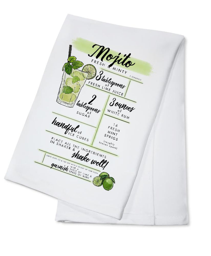 Mojito, Cocktail Recipe, Lantern Press Artwork, Towels and Aprons Kitchen Lantern Press Cotton Towel 