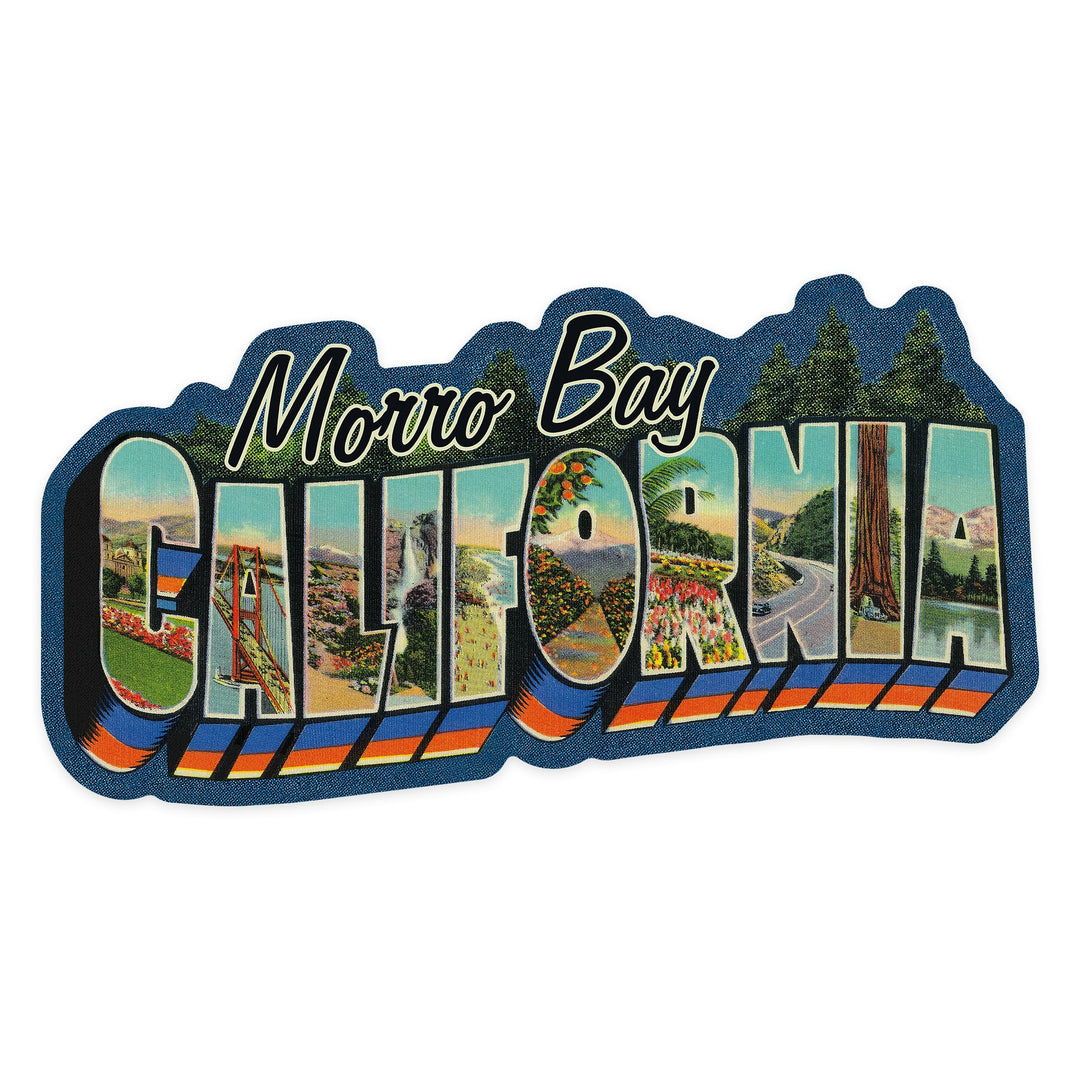 Morro Bay, California, Greetings, Contour, Vintage Artwork Sticker Lantern Press 