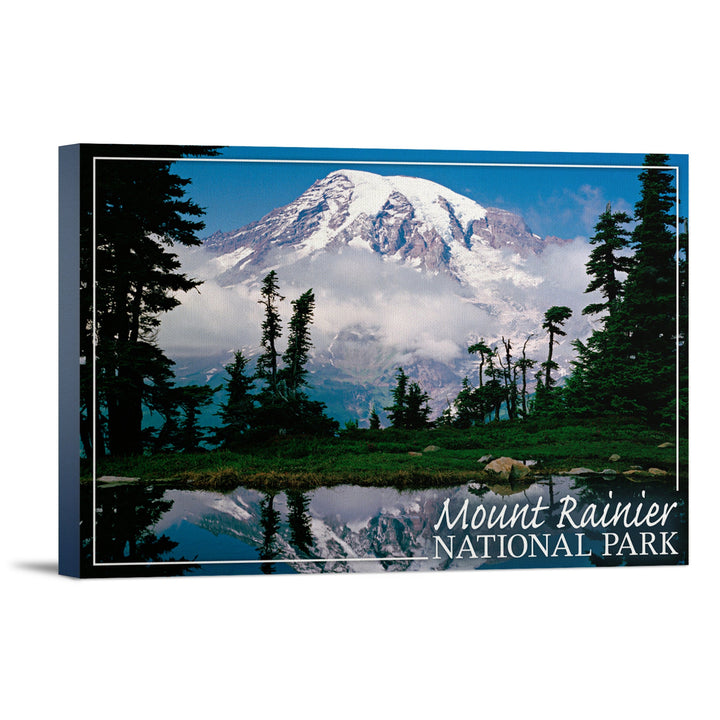 Mount Rainier National Park, Reflection Lake, Lantern Press Photography, Stretched Canvas Canvas Lantern Press 12x18 Stretched Canvas 