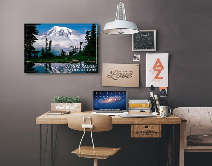 Mount Rainier National Park, Reflection Lake, Lantern Press Photography, Stretched Canvas Canvas Lantern Press 